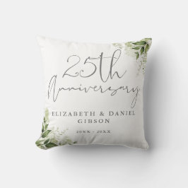 25th Wedding Anniversary Greenery Floral Photo Kissen