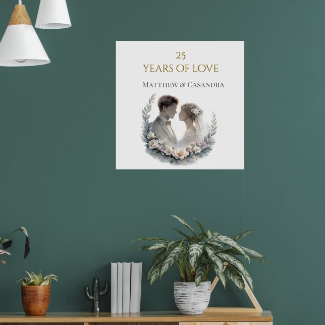 25th Wedding Anniversary Heirloom Celebration Poster (Wohnzimmer 1)