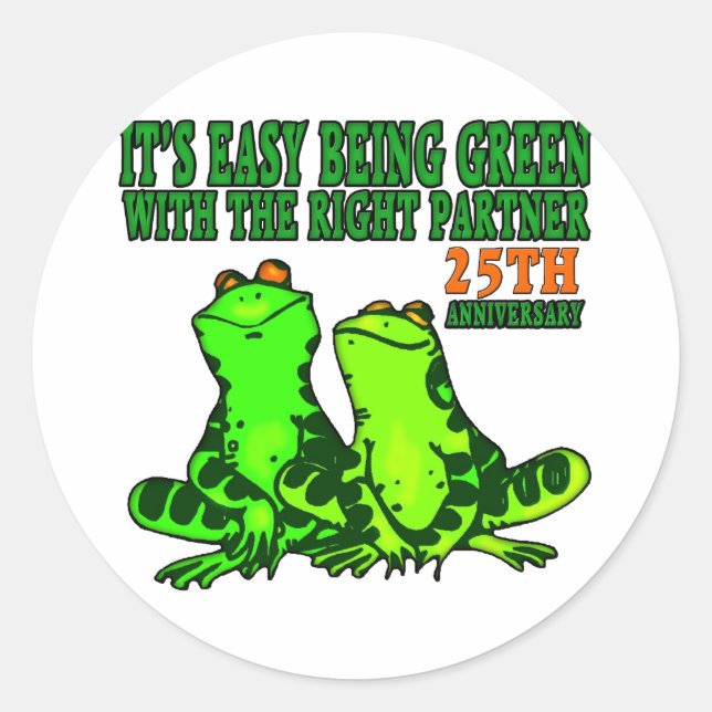 25th weddinganniversaryb1 runder aufkleber (Vorderseite)