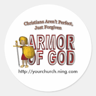 25zjxb9, ARMOROFGOD, http://yourchurch.ning.com Runder Aufkleber