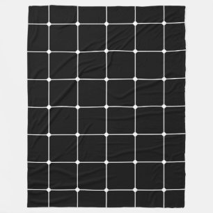 260216 Gitter - Weiß auf Schwarzem Fleecedecke