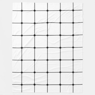 260216 Grid - Schwarz auf Weiß Fleecedecke