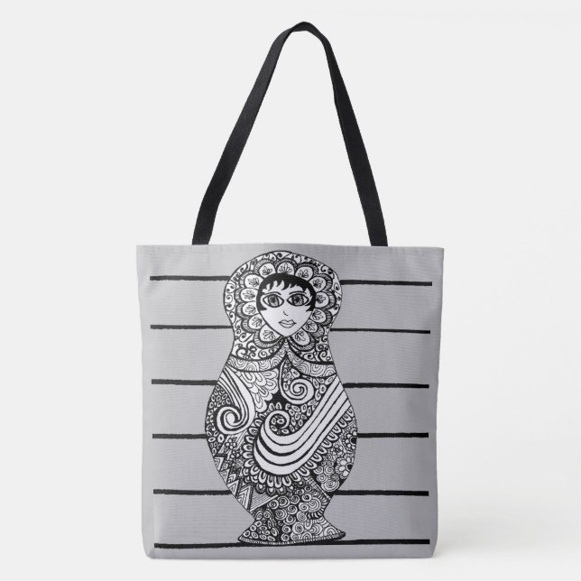 264 - Matrioska BW Tote Bag (Vorderseite)