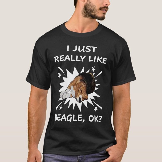 265 Ich mag Beagle einfach nur T-Shirt (Vorderseite)