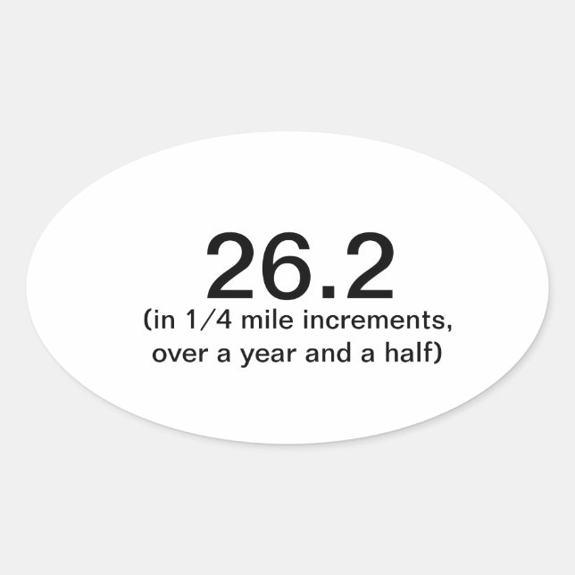 26.2, ein bisschen nach dem anderen ovaler aufkleber (Vorderseite)