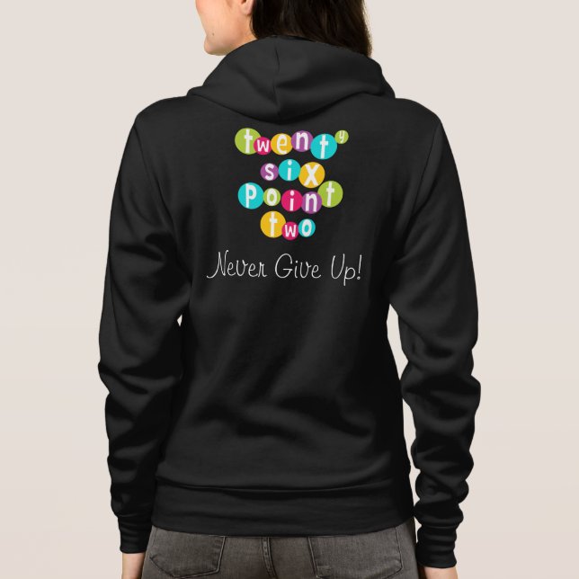 26,2 Geben Sie nie der Raglan-ZipHoodie der Frauen Hoodie (Rückseite)