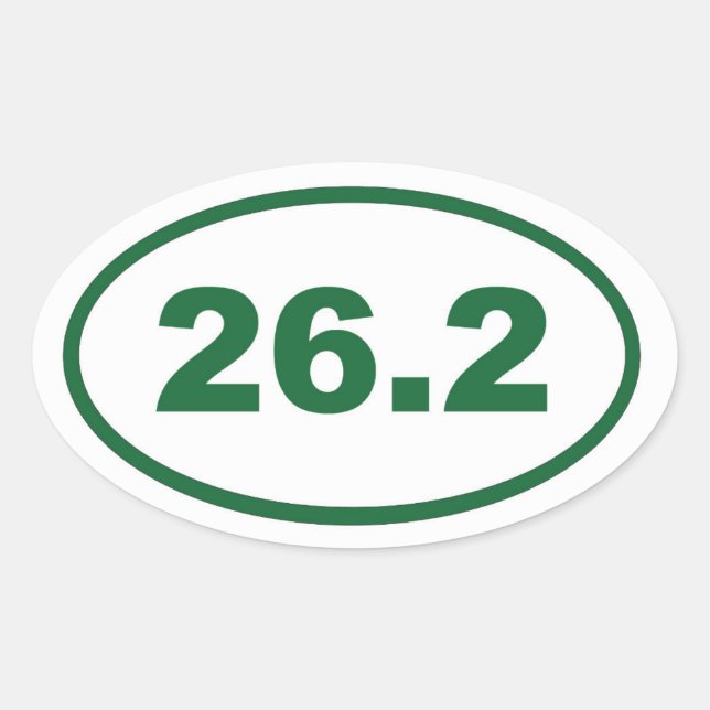 26,2 Grün Ovaler Aufkleber (Vorderseite)