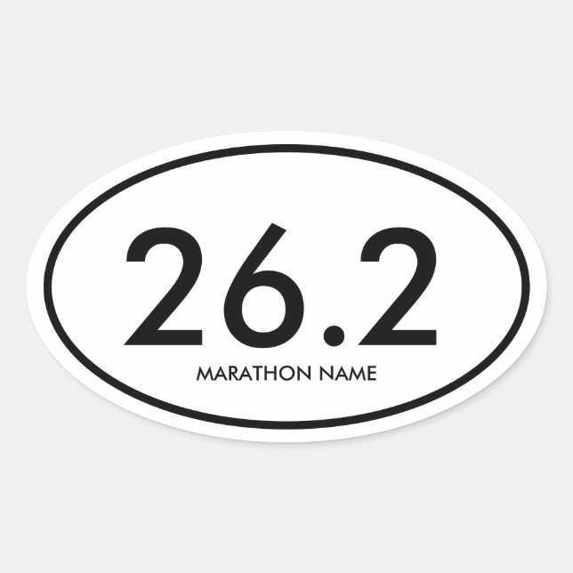26.2 Marathon Ovaler Aufkleber (Vorderseite)