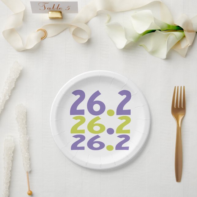 26.2 Marathon Runner Thema Papierplatte Pappteller (Hochzeit)
