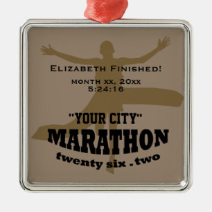 26,2 Marathon-Verzierung Silbernes Ornament