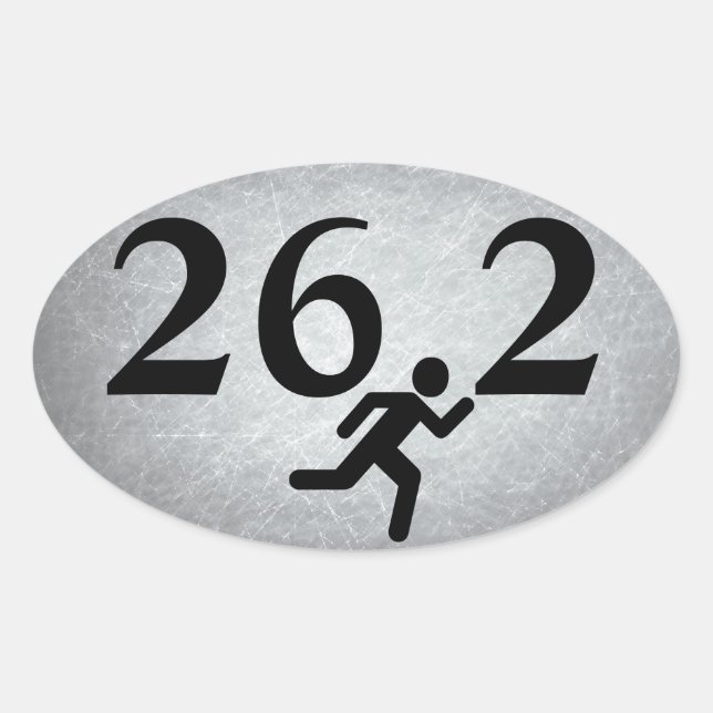 26.2 Marathonlauf Ovaler Aufkleber (Vorderseite)