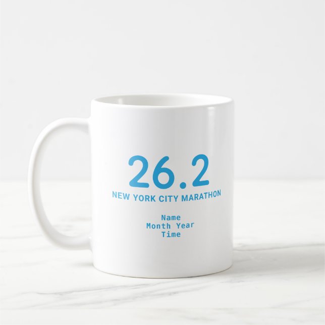 26.2 Marathonläufer Personalisiert Blue Kaffeetasse (Links)
