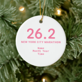 26.2 Marathonläufer Personalisiert rosa Keramik Ornament