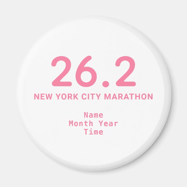26.2 Marathonläufer Personalisiert rosa Magnet (Vorne)
