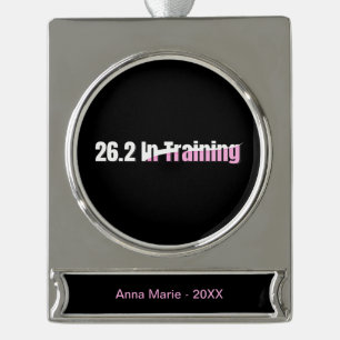 26.2. Training - Girls Marathon Laufen Banner-Ornament Silber