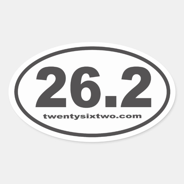26.2 twentysixtwo.com ovaler aufkleber (Vorderseite)