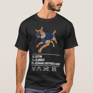 26 Baumwolle Sabber Deutscher Schäferhund Haar Deu T-Shirt