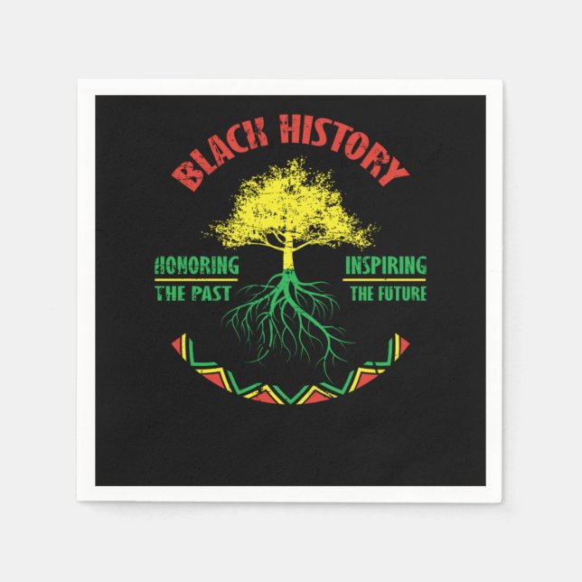 26 Black History Month African Pride Apparel Gesch Serviette (Vorderseite)