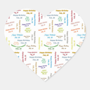 26. Februar Herz-Aufkleber