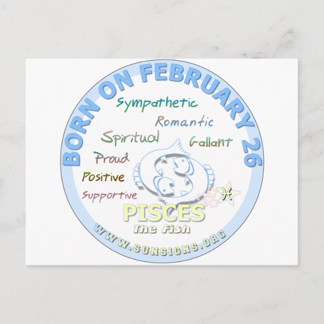26. Februar - Pisces Postkarte (Vorderseite)