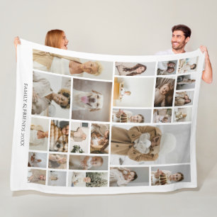 26 Fotocollage-Familie Personalisiert Fleecedecke