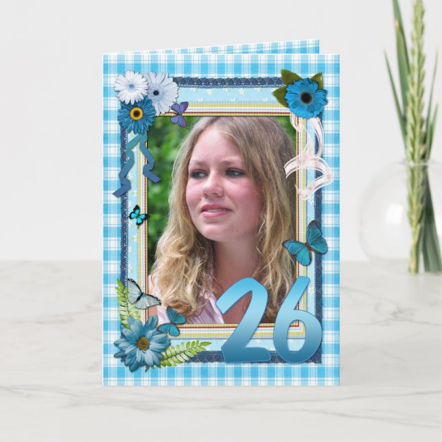 26. Fotokarte zum Geburtstag Karte (Vorderseite)