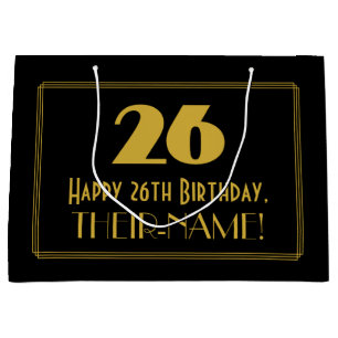 26. Geburtstag — Art Deco Inspiriert Look "26" & N Große Geschenktüte