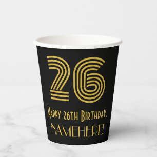26. Geburtstag: Art Deco Inspiriert Look "26" & Na Pappbecher