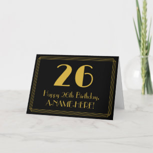 26. Geburtstag: Art Deco inspiriertes Aussehen "26 Karte
