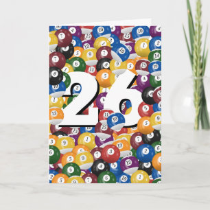 26. Geburtstag Billiard Balls Karte