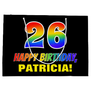 26. Geburtstag: Bold, Fun, Simple, Rainbow 26 Große Geschenktüte