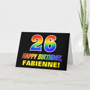 26. Geburtstag: Bold, Fun, Simple, Rainbow 26 Karte