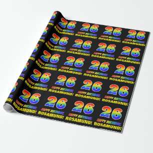 26. Geburtstag: Bold, Lustig, Einfach, Regenbogen Geschenkpapier