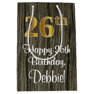 26. Geburtstag: Elegante Imitate Gold Look #, Imit Mittlere Geschenktüte