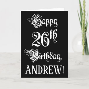 26. Geburtstag: Extravagant, elegant, Script + Ind Karte