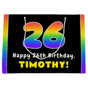 26. Geburtstag: Farbiger Regenbogen # 26, Individu Große Geschenktüte