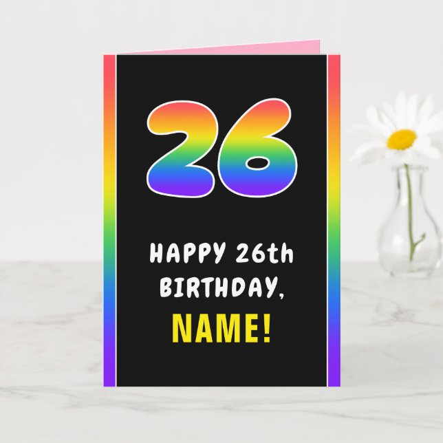 26. Geburtstag: Farbiger Regenbogen # 26, Individu Karte (Kleine Pflanze)