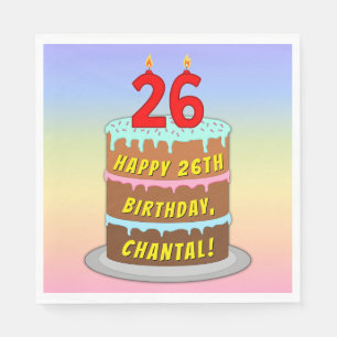 26. Geburtstag: Fun Cake and Candles + Individuell Serviette