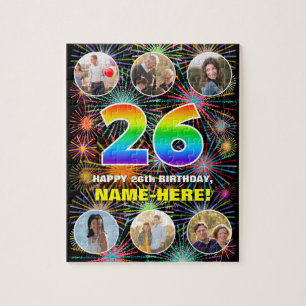 26. Geburtstag: Fun Rainbow #, Individuelle Name + Puzzle