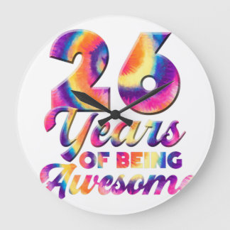 26. Geburtstag Gefärbte Krawatte 26 Jahre alt Gebu Große Wanduhr