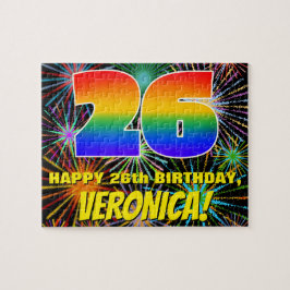 26. Geburtstag: Spaß, bunte feierliche Feuerwerke Puzzle
