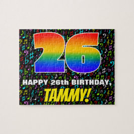 26. Geburtstag — Spaß, farbenfrohe Musiksymbole & Puzzle