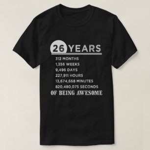 26. Geburtstags-Shirt 26 Jahre alte T-Shirt