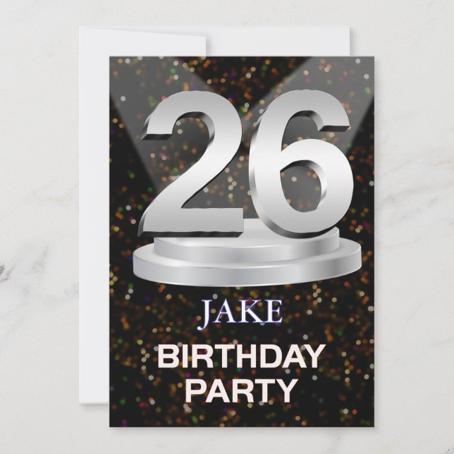 26. Geburtstagsparty Einladung einen Namen hinzufü (Vorderseite)