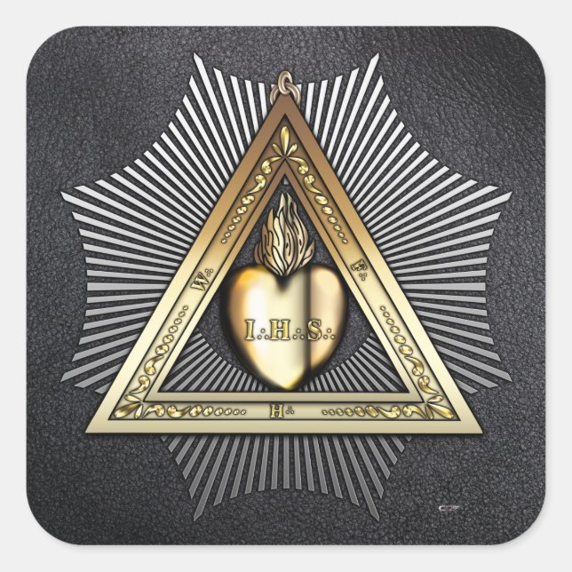 26. Grad: Freund und Bruder Ewigkeit Quadratischer Aufkleber (Vorderseite)