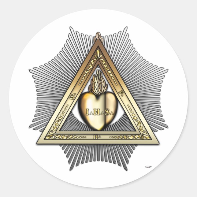 26. Grad: Freund und Bruder Ewigkeit Runder Aufkleber (Vorderseite)