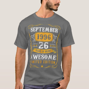 26 Jahre Alte Geschenke Vintag September 1996 26. T-Shirt