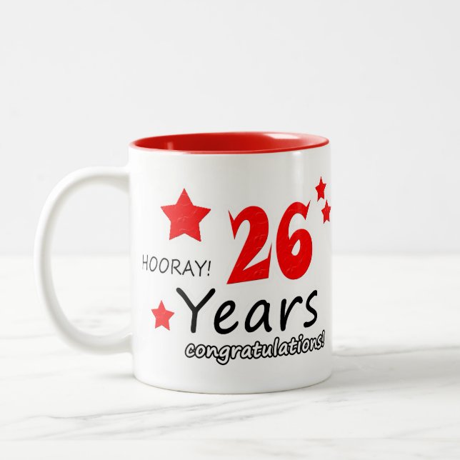 26. Jahrestag, 26. Jahrestag der Hochzeit Zweifarbige Tasse (Links)