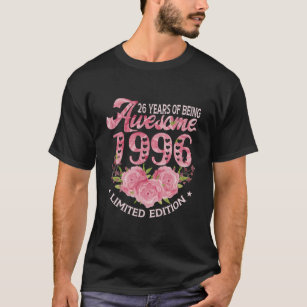 26-jähriges Pink Vintag 1996 Geburtstagsgeschenk 2 T-Shirt
