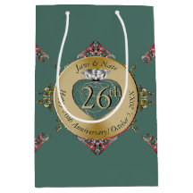 26./Jegliche Hochzeitstag Mittlere Geschenktasche